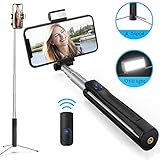 [Wie lang ist der Selfie-Stick] Extensible Länge von 25,4 cm bis 110 cm. Sie können die Länge frei wählen. Sie können es in Ihre Tasche packen und überall hin mitnehmen. Dieser Bluetooth-Selfie-Stick eignet sich besonders für Gruppenfotos mit Freunden oder der Familie.