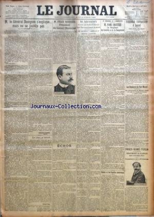 JOURNAL (LE) [No 6820] du 30/05/1911 - M. LE GENERAL DAVIGNON S'EXPLIQUE... MAIS NE SE JUSTIFIE PAS PAR CHARLES HUMBERT - LES JOURS SE SUIVENT... PAR GUSTAVE TERY - M. FELIX ROUSSEL PRESIDENT DU CONSEIL MUNICIPAL - M. MESSIMY RECOIT UN INDO-CHINOIS QUI FUT CONDAMNE A MORT - M. ALBERT SARRAUT APPREND L'ANNAMITE M. PAMS INSTITUE LE REGIME DU CONTROLE ET DE LA COMPETENCE HAMON ET LES FAMILLES NOMBREUSES - TERRIBLE EXPLOSION A LUNEL - LES EMPLOYES DU PARI MUTUEL - PARIS-ROME-TURIN - BEAUMONT & GA francais