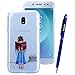 Produktbild Yokata Samsung Galaxy J3 2017 Hülle Glitzer Weiche Silikon Handyhülle Schutzhülle TPU Handy Tasche Schale Etui Weich Silicone Transparent Bumper Ultra Dünn Slim Schlank Handytasche Premium Kratzfest Clear Bling Bling Motiv Backcover Schutz für Samsung Galaxy J3 2017 Case Cover + 1 x Kapazitive Feder - Mädchen Muster - Weiß