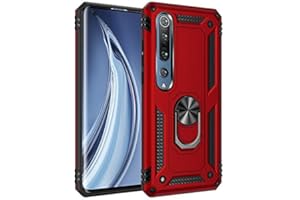 BestST Hülle für Xiaomi Mi Note 10/Mi Note 10 Pro/Mi Note 10 Lite Hülle Schutzhülle + Displayschutz 360 Grad Drehbar Ringhalter mit Magnetischer Handyhalter Auto Handy hülle