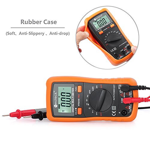 Neoteck Digital Multimeter 2000 Counts Digitaler Multimeter Auto range Messinstrument AC / DC Spannung Strom Widerstand Frequenz Kapazitanz Dioden Kontinuität Tester mit LCD Hintergrundbeleuchtung mit zwei Bananenstecker zum Alligator Clip Kabels - 6