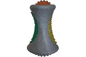 Rosewood Jolly Doggy Throw and Flash Rubber Bone Dog Toy, Grey, 13 cm