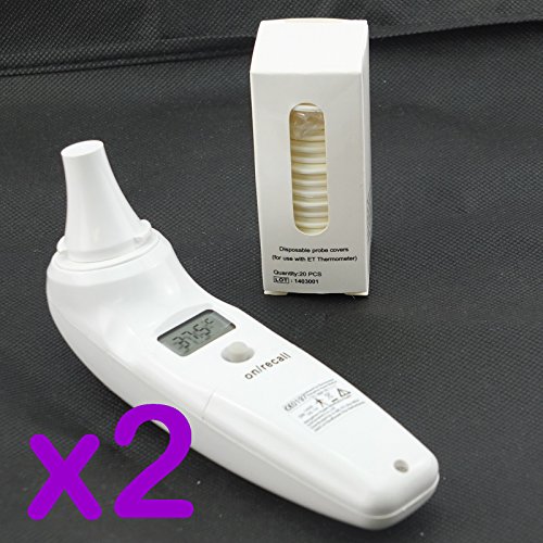 Baby Infrared Ear Thermometer And LCD Display - Accurate/Fast - CE Approved (PACK OF 2)