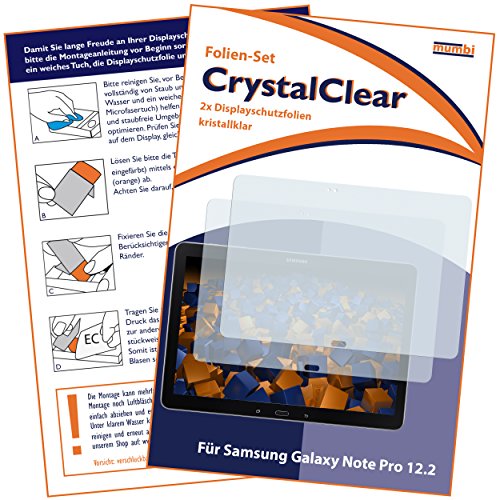 2x mumbi Displayschutzfolie Samsung Galaxy Note Pro P900 P905 (12.2 Zoll) Schutzfolie - 2