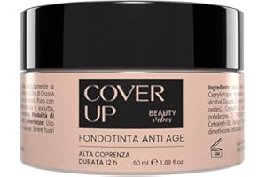 ALOHALABS CoverUp Fondotinta Idratante Anti-Rughe con Acido Ialuronico – Copertura Modulabile da Media ad Alta – Effetto Naturale e Lunga Durata – Waterproof – Per Pelli Mature e Giovani – 50ml