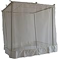 ANS Polyester Mosquito Net for Bed Double King Size Bed Supersoft Durable net Hanging net Large Size (White, 6.5 x 6.5 ft) Non Allergic Free air Flow White