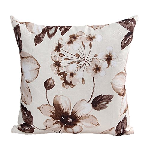 ZXKEE Kissenbezug Lotus Malerei Design Wohndekoration Kissenhülle eckig 45 x 45cm (Braun)