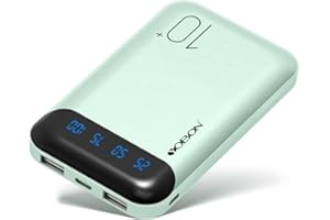 YOBON Power Bank 10000mAh Chargeur Portable Batterie Externe avec 2 Sorties USB 2,4 A et Entrée USB C Compatible avec Huawei iPhone 12 11 X iPad Samsung Galaxy S20 Android Tablette Plus (Mini Vert)