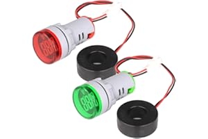 Gebildet Mini Ampèremètre Numérique à LED, AC 0-100A Testeur D'ampérage Numérique Moniteur D'ampèremètre Indicateur de Signal LED Panneau Lumineux (Rouge/Vert)