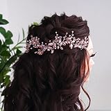 ✿Una boda es un momento memorable para cada mujer. Te ofrecemos una diadema de boda, la combinación perfecta de cristales y cuentas, alegrará tu cabello y le dará a tu imagen un divisor inolvidable. Este vino de boda brilla en el sol.