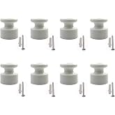 8 Pieces Porcelain Insulation for Textile Cable for Vintage Electrical Installation, Diameter: 20 mm