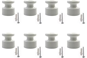 TTAMG 8 Unides Aisladore de Porcelana para Cable textil para Instalación Eléctrica Vintage,Diámetro:20 mm