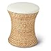 Adam Schmidt Stool with Lining, Seat Cushion and Storage Compartment Woven Water Hyacinth Height 450 mm Diameter 380 mm