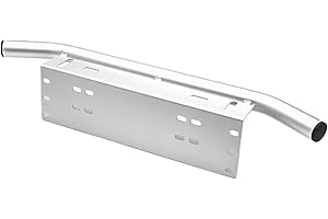 SKUNTUGUANG Universelle Nummernschild-Montagehalterung, Frontschutzbügel, Stoßstange für LED-Lichtleiste, LED-Arbeitslampen, Beleuchtungsleisten – (keine Lichter) (A Silber)