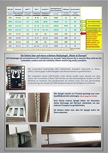 B-WARE LED Badspiegel Spiegel 50 x 70 cm Spiegel mit Beleuchtung Bad Spiegel 667982-1-W57 – warm – weiß - 6