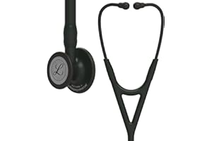 3M Littmann Stetoscopio diagnostico Cardiology IV, testina con finitura nera, tubo auricolare nero, connettore e archetto, 69 cm, 6163
