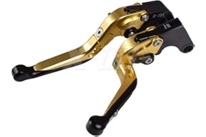 KYN Per Triumph Daytona 675 2006-2017, Speed Triple 2008-2010, 675 Street Triple R/RX 2009-2016 Moto CNC Leve Frizione Freno Pieghevole Allungabile (Oro)