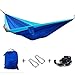 Produktbild Portable Double Outdoor Camping Hängematte mit 9ft Baumgurte - Leicht - 2 Person Hangout Fallschirm Hängematten zum Wandern, Reisen, Rucksackreisen, Garten, Strand, Hof, See (Royalblau + himmelblau)