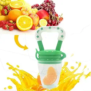 Baby Shopiieee New Baby Kids Fresh Food Milk Safe Supplies Nipple Teat Pacifier Teether Feeder (Multicolour)