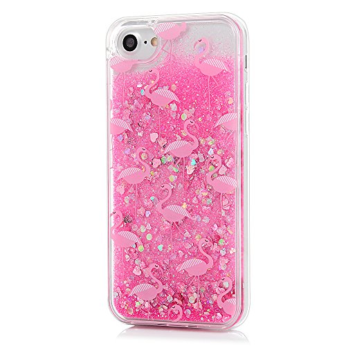 iphone 7 iphone 8 H  lle Badalink UltraSlim Schutzh  lle TPU PC Handyh  lle Case Cover Treibsand Fl  ssige Glitzer Glitter Herz Flamingo Handytasche A