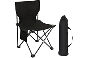 Silla de camping plegable ultraligera coldchill, estilo compacto, silla de mochilero al aire libre, 17.3 x 12.2 x 3.9 cm, negro