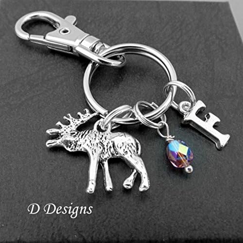 Moose Bag Charm Key Ring Personalised