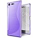 Price comparison product image SLEO Sony Xperia XZ1 Compact Case [Exact-Fit] [Tactile Series] [Scratch-Resistant] Translucent Clear Rubber Soft TPU Matte Case Cover for Sony Xperia XZ1 Compact (Purple)
