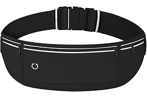 RITTE Sac Banane Running, Ceinture de Course pour Téléphone Portable, Sac de Course Étanche avec 3 Poches pour Homme et Femme pour Gym, Sport, Jogging, Randonnée (Noir)