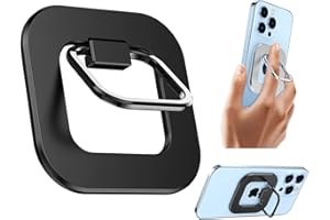 Kinizuxi Anneau Téléphone Magnétique pour MagSafe - 360° Rotation Support Telephone Bureau Compatible avec Charge sans Fil, Poignées Téléphone Amovible pour iPhone 14 13 12 Pro Max - Noir