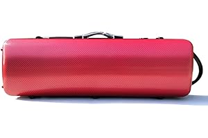 yinfente 4/4 Neuer Violinenkoffer Gemischte Kohlefaser Starker leichter länglicher Koffer in voller Größe Rot