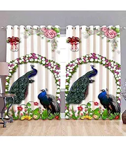 HOMEDESK Special Digital Premium Polyester Curtain Printed Frozen Curtains Kids Cartoon for Kids Room for Boys and Girls Bed Room (4 X 7 feet, Multicolour) (Pack of 2) (Multicolour, 7 feet)