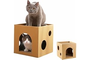 Eidoct Griffoir en carton ondulé pour chat avec bricolage, boîte en carton ondulé pour chat, accessoires pour animaux de compagnie