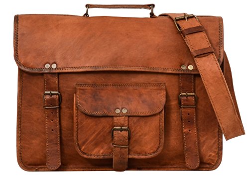 Gusti Leder nature „Finlay 15″ Umhängetasche Laptoptasche 15,6“ Ledertasche Vintage Umhängetasche Ledertasche Unitasche Aktentasche Arbeitstasche Collegetasche Messengerbag Ordner Braun U18 - 6