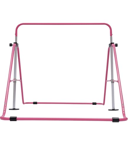 COSTWAY Gymnastiekstang voor kinderen, opvouwbaar, rekstang met 5 COSTWAY Gymnastiekstang voor kinderen, opvouwbaar, rekstang met 5