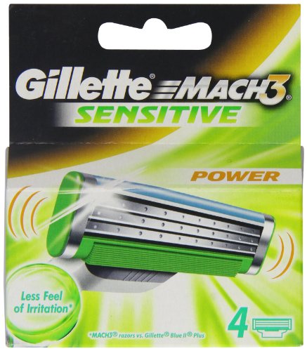 Gillette Mach 3 Sensitive Power Razor Blades - (Pack of 4)