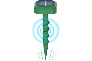 ONLYONES Ultrasonic Mole Repellent, Solar Mole Repeller Outdoor, Quietly Repels Mole, Vole, Gopher, Mole Deterrent for Gardens Orchards Lawn, 1 Pack, Square