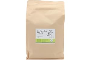 ALMICANNA: Organic Alfalfa Meal 100% Bio Alfalfamehl 1kg - Stickstoff Dünger und Nährstoff Booster für Cannabis - Für Living Soil & KompostTee