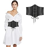 RUGUOA 12 cm Ampio Cintura Corsetto Pirata Donna Cintura Elastica Vita Alta Signora Cinture Stringate In Pelle Moda Cinghia C