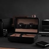 Seyahat Puro Humidor &Ccedil;antası &ndash; 4 Kapasiteli, İspanyol Sedir Kaplamalı