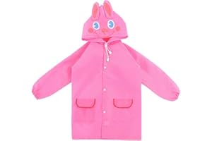 HORNICE Kids Raincoats Unisex Girls Boys Rainwear Waterproof Rain Jacket Cape with Hood and Buttons Reusable EVA Rainsuit for Outdoor Climbing Cycling Hiking Camping for 1-8 Years
