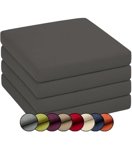 Calma Lux® Bankkussen, 2 x stoelkussen met afneembare overtrek, bankkussen, bekleding, oplegger voor tuinbank (donkergrijs, 45 x 45 x 7