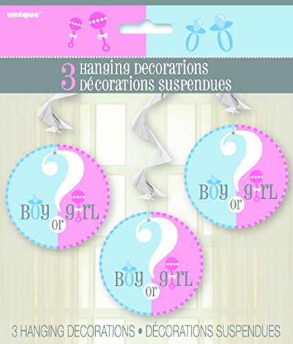 Zum Aufhängen Geschlecht Reveal Baby Dusche Dekorationen, 3 Pack - 3