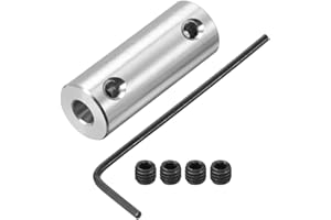 sourcing map Acoplamiento Rígido de Eje de 4mm a 4mm, Acoplador Conector de con Tornillos 26mm Longitud 10mm Diámetro, Conector de Aleación de Aluminio, Accesorios para Motor