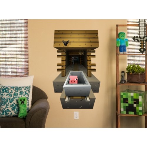 J!NX Offizieller Minecraft Vinyl-Aufkleber, Steve Graben, wiederverwendbar, Dekoration für Kinderzimmer, Spielzimmer - 3
