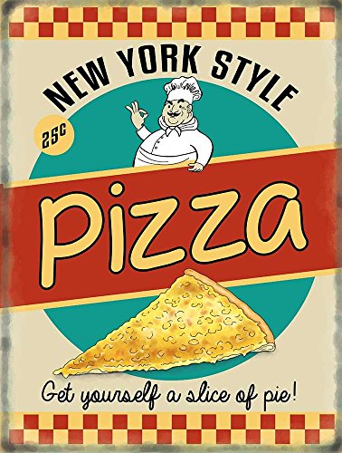 Pizza retro Diner style Cartel de Chapa Placa metal Estable plano Nuev