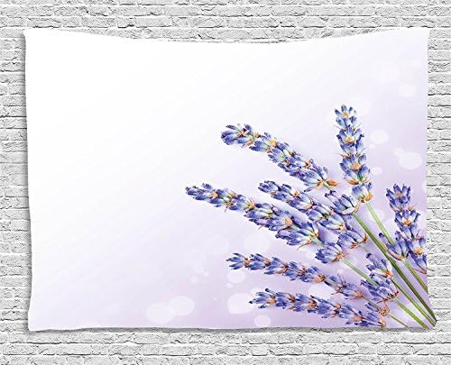 Lavender Tapestry, Little Posy of Medicinal Herb Fresh Plant of Purple Flower Spa Aromatheraphy Organic, Wall Hanging for Bedroom Living Room Dorm, 60 W X 40 L Inches, Lavander