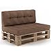 Produktbild Palettenkissen Palettenmöbel mit Lehne Sitzkissen 120x80x15 cm + Rückenkissen 120x40x20 cm inkl. Europalette und Lehnen Palettensofa Palettenpolster Kissen Sofa Polster Indoor Outdoor (Taupe)