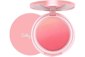 ANGGREK Maquillage pour le visage Poudre de fard à joues Gradient Fard à joues Poudre de joues cosmétique longue durée Poudre de joues Blendable Blush Plum Plush Blush & Highlighter en un(1# pêche)