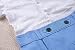 Baby Boy Wedding Christening Formal Tuxedo Wear White Suit Outfit Romper Clothes (3-6 Months, Blue)