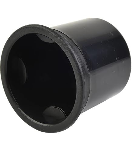 Porte-Gobelet Encastré Inox – Support De Gobelet Noir Pour Bateau, Yacht, Camping-Car, Camion